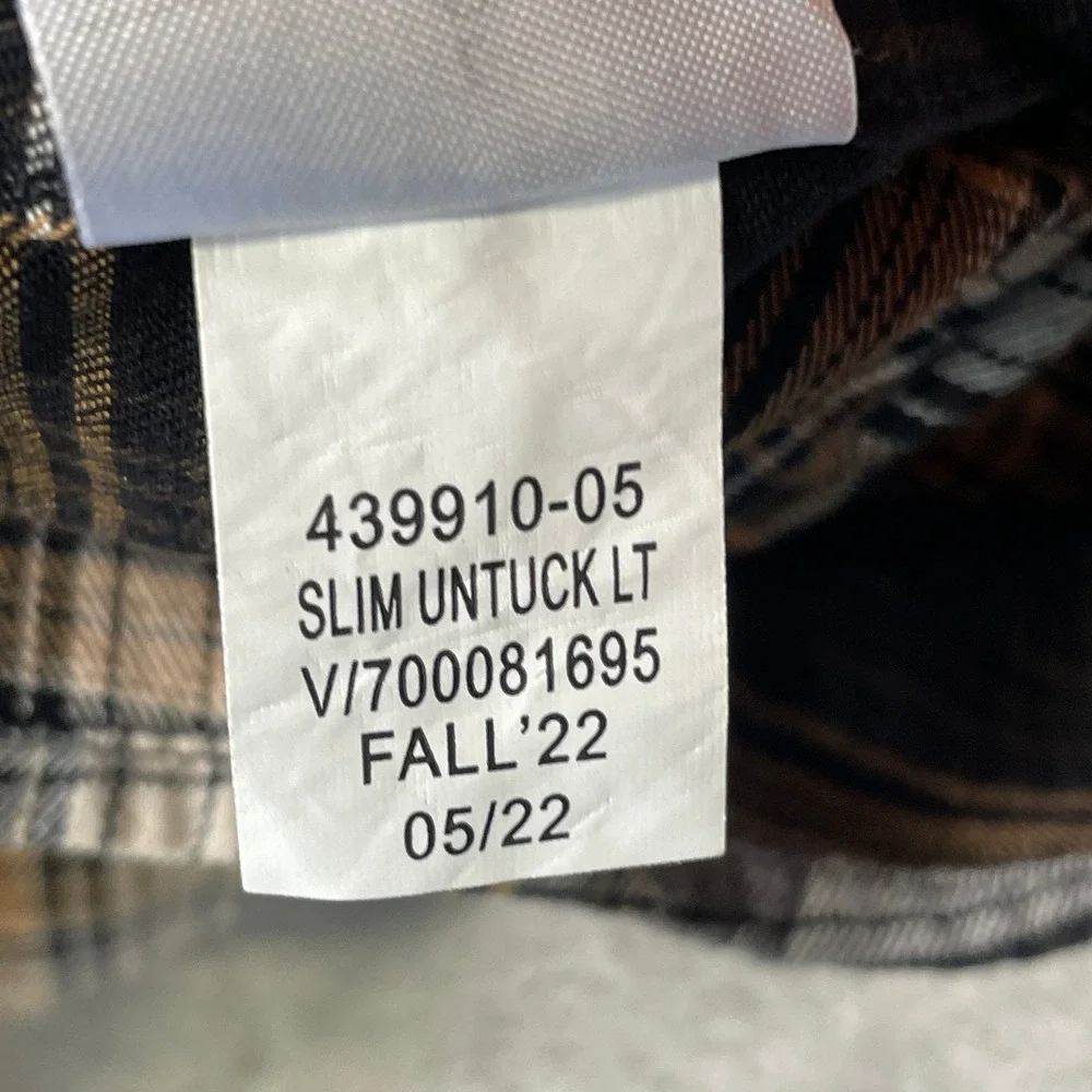 Banana Republic Shirt Untucked Fit Mens Large Black Plaid Slim Fit Preppy Office